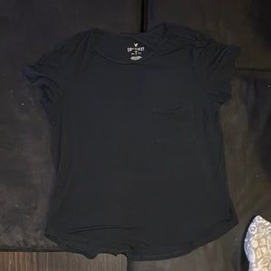 American Eagle Black Pocket Tee